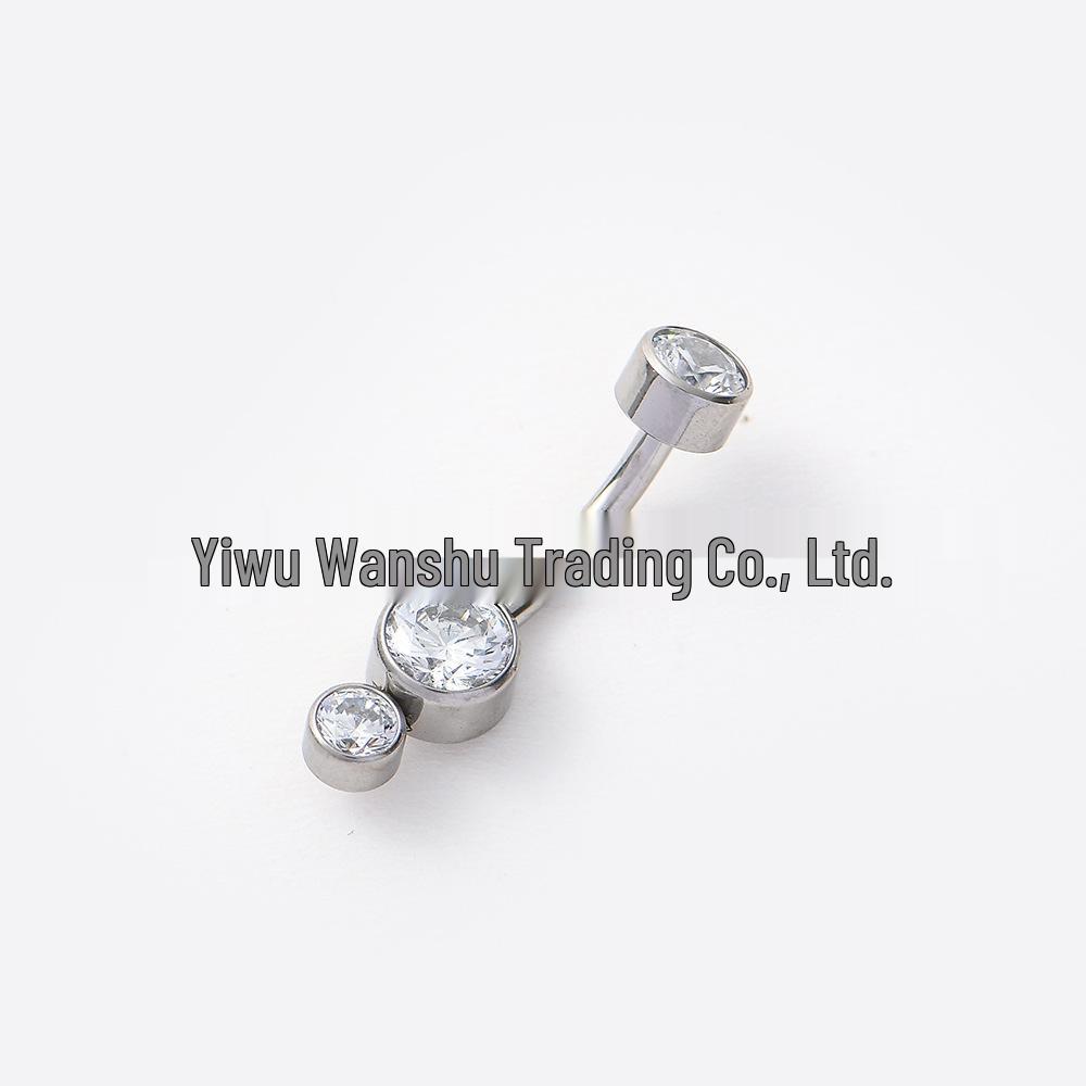 

G23 Titanium Internally Threaded White Zircon Navel Piercing Jewelry 1.6×10×5/6 mm