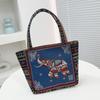 Embroidered Canvas Handbag Women's Handbag Casual Handbag Lunch Box Bag Small Cloth Bag