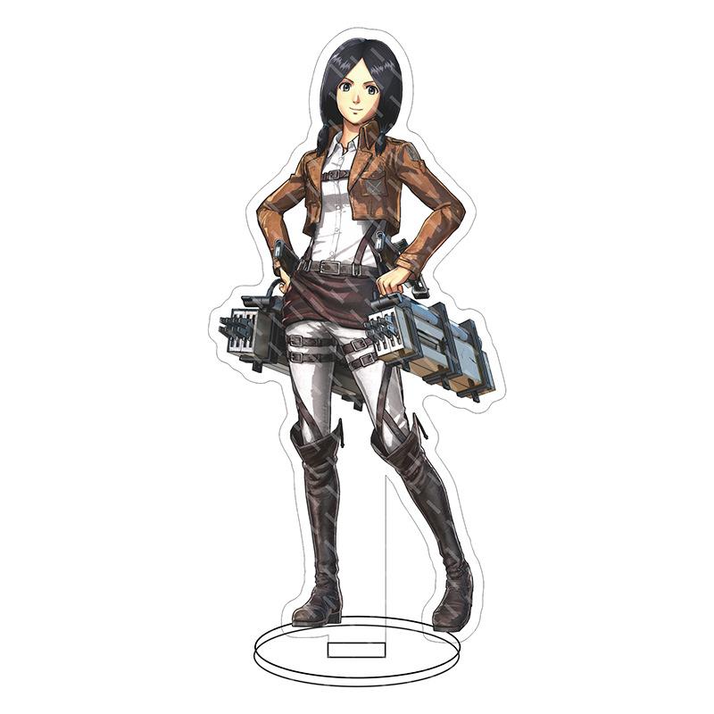 Anime Attack On Titan Acrylic Double-Sided Stands Model Figure Eren Jaeger Ackerman Hange Zoe Tabletop Decorations Standing