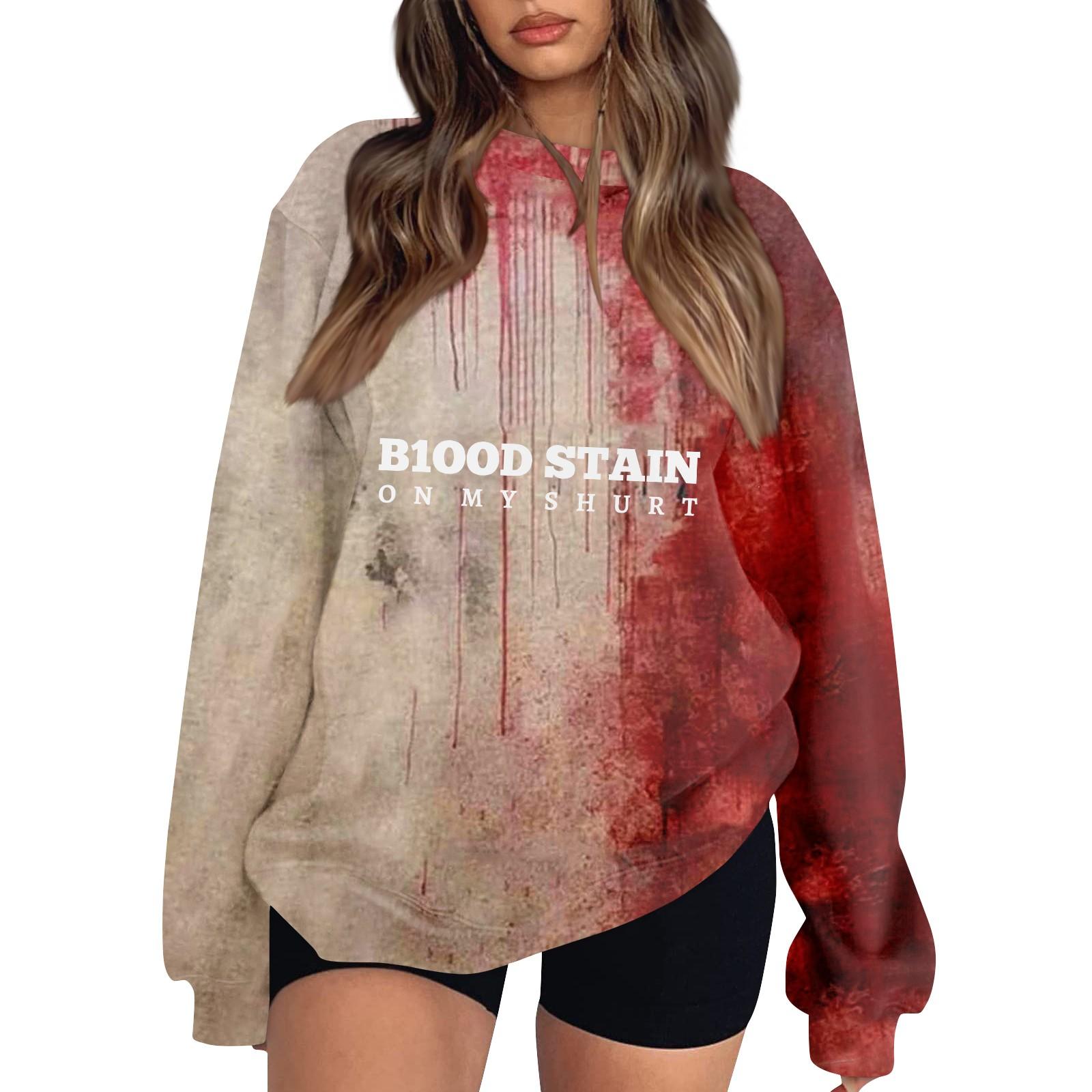 

Women s Fashion Casual Long Sleeve Halloween Printed Neck Sweatshirt Top M