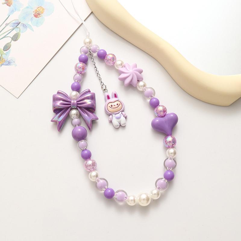 

Бантик Лабубу Мультяшний Милий Ремінець-ланцюжок на зап ястя для телефону Підвіска Для iPhone Для Android Мобільний телефон Мотузка Прикраса для сумки Брелок