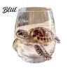 Bicchiere Acqua Stile Costiero Decorativo Polpo Bicchiere di Vetro Balene Oceaniche Cavallucci Marini Granchi Meduse Cocktail per Casa Vetro Creativo Vino Caffè Bar,