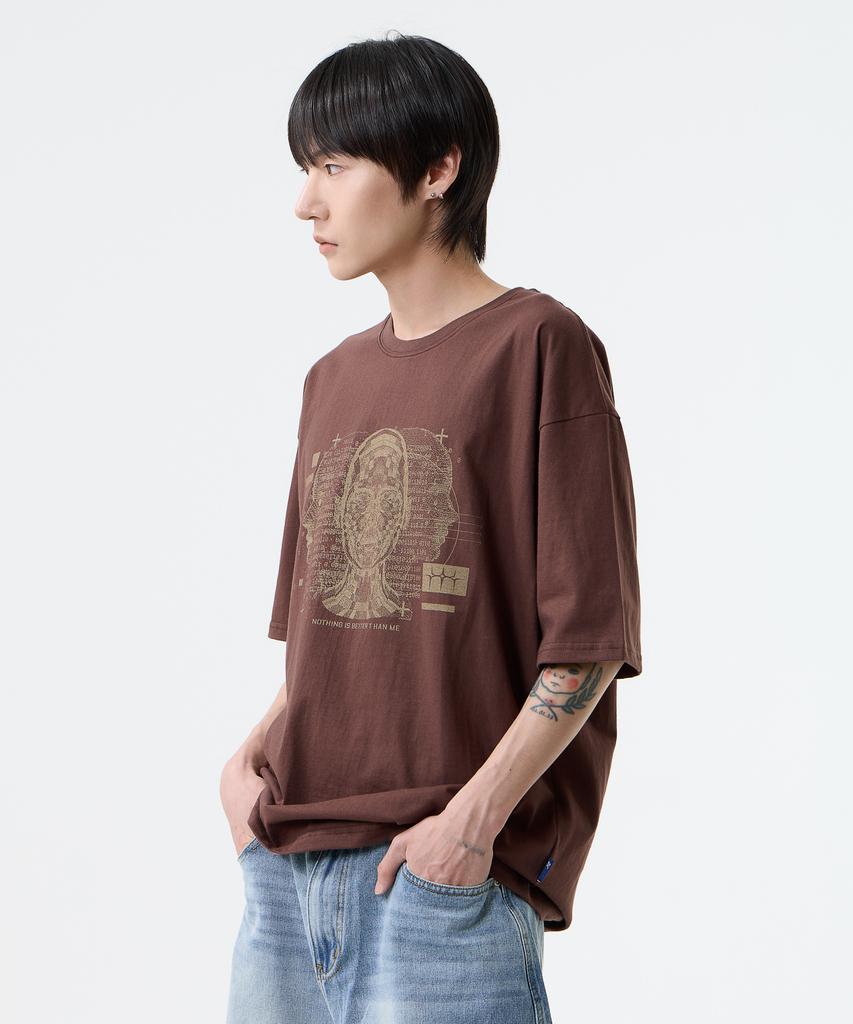 Nasttingijeubeleoldaenmi Digital Human Tee_Brown