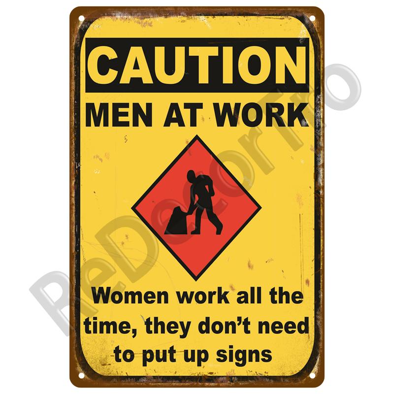 Caution Warning Metal Sign For Safety Signs Danger Beware Tin Sign Plate Home Wall Decor Vintage Plaque Home Art Painting Poster