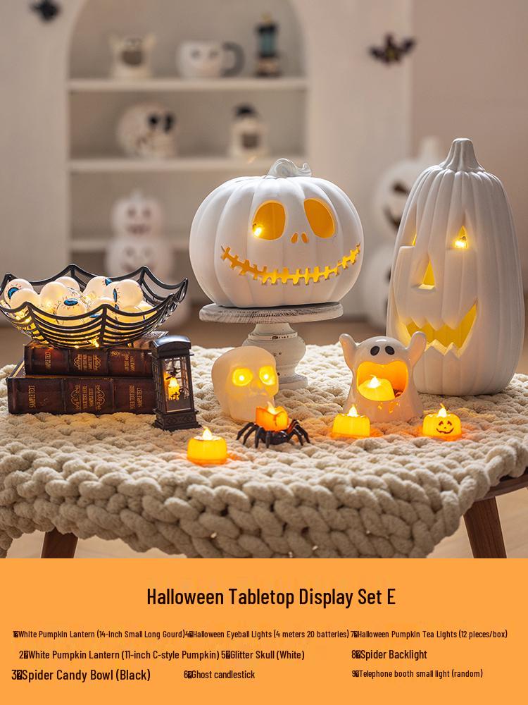 Halloween Glow-in-the-Dark Pumpkin Lantern Set for Party Decorations