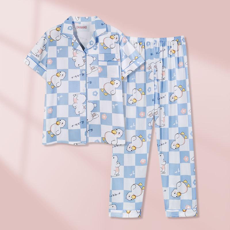 Recommended Pajamas Women'S Suit Sweet And Cute Wind Short-Sleeved Trousers Fashionable Versatile Student Dormitory Loungewear