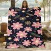 A Digital Printed Blanket Featuring a Skin-Friendly Floral Pattern, Suitable for All Seasons, Perfect As a Sofa Throw, Made of 100% Soft And Comfortab