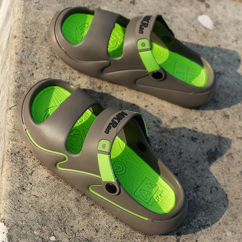 Fashion Men Slippers Platform Non-slip Outdoor Flip Flops Fashion Lightweight Two-Wear Walking Indoor Sandals Outdoor Beach Shoe for Men
