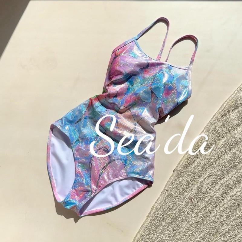 

Fantasy Butterfly Color Pattern Swimming Suit Professional Racing One-piece Triangular Swimsuit Quick-drying Ins Style XL