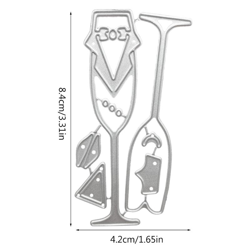 Wine Glasses Metal Cutting Dies DIY Craft Carbon Steel Embossing Template Stencil Scrapbooking for Card Die Cuts Mold