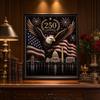 250th Anniversary Pearl Art Kit Featuring American Eagle and Landmark Design Includes Beads Tools and Frame for Crafting Wall Decor