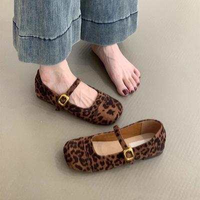 Ballett-Fee Wildleder runde Spitze flacher Ausschnitt einzelne Schuhe Damen Frühling und Herbst neu Französisch Retro lässig weich flach Mary Jane Schuhe
