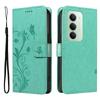 For Xiaomi Redmi 15 4G (EU) (171mm) PU Leather Cases Flower Pattern Wallet Stand Phone Cover with Strap