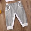 Summer Causal Infant Kids Girls Clothes Sets Sleeveless Solid Vest Tops+Long Pants Grey Sports Outfits
