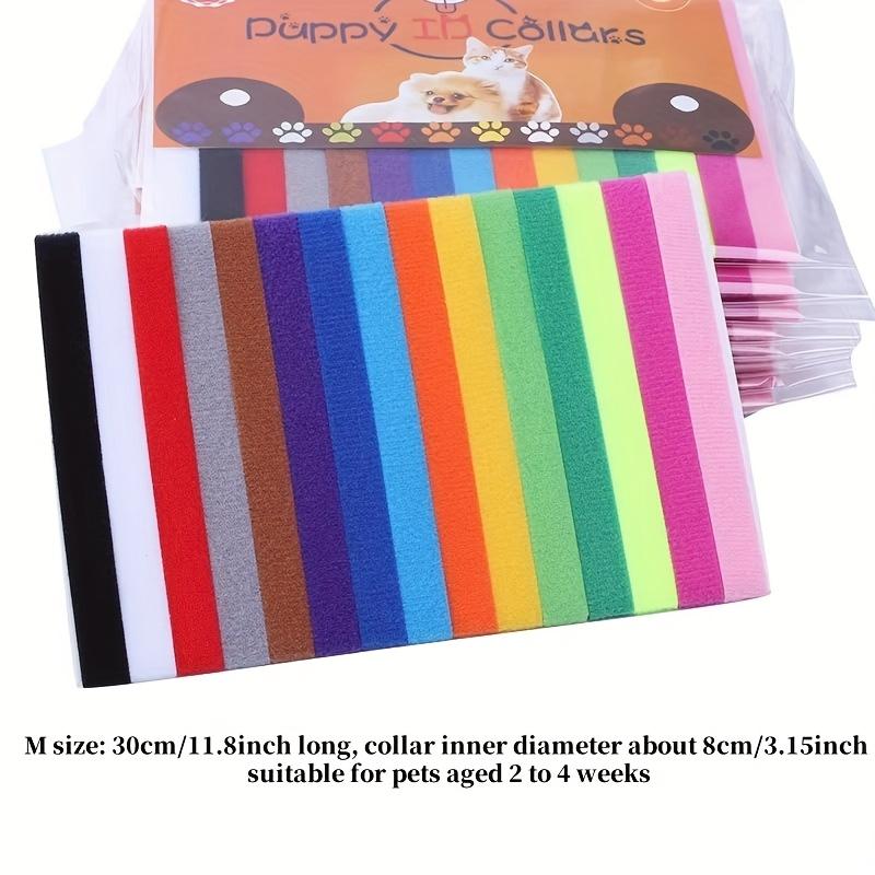 15PCS Pet Identification Circle Kitten Puppy Colored Collar Birth Marking Rope Cat Dog Can Write Recognition Soft Not Harm Skin