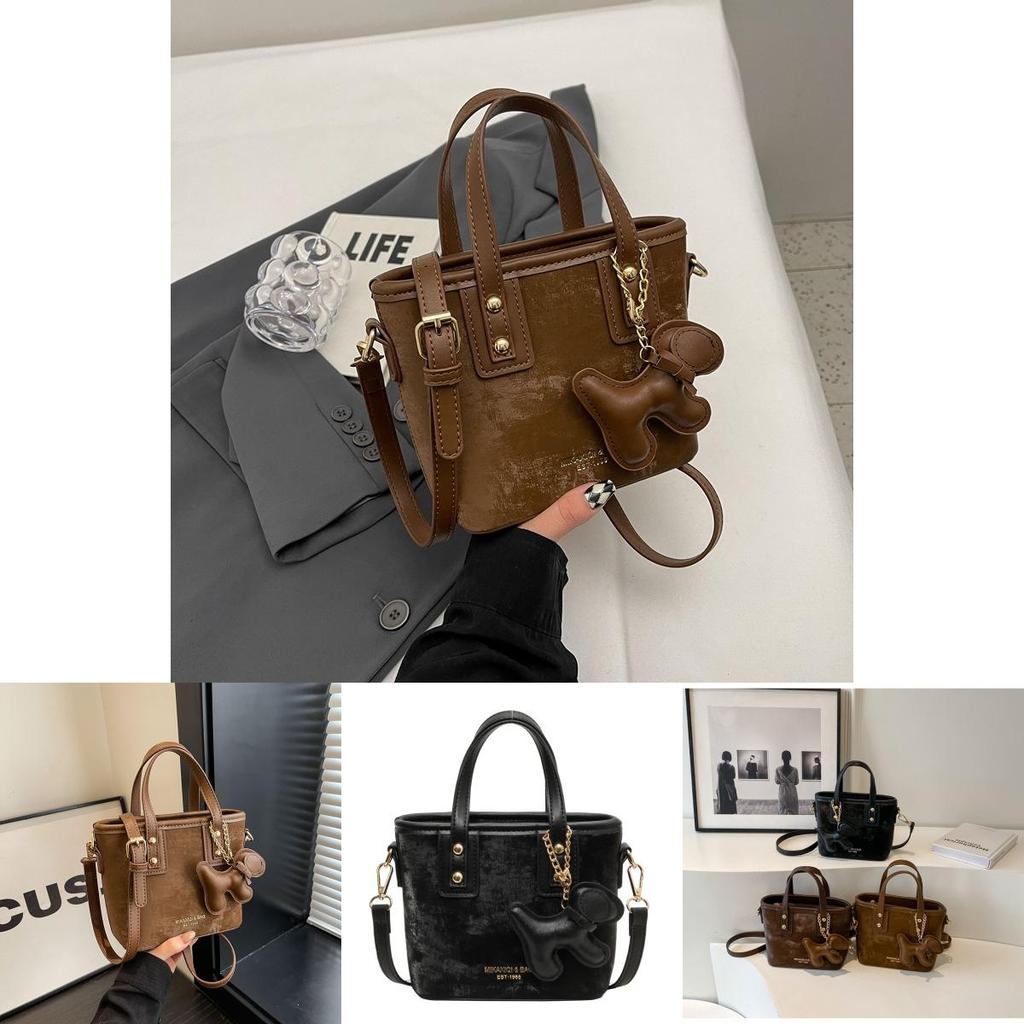 Trendy Pu Shoulder Bag For Women 2023 Autumn Winter Vintage Casual Water Bucket Bag