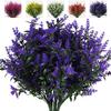 Artificial 1x Flowers Plastic Fake Outdoor Garden Plant Uv Resistant Home Decor
