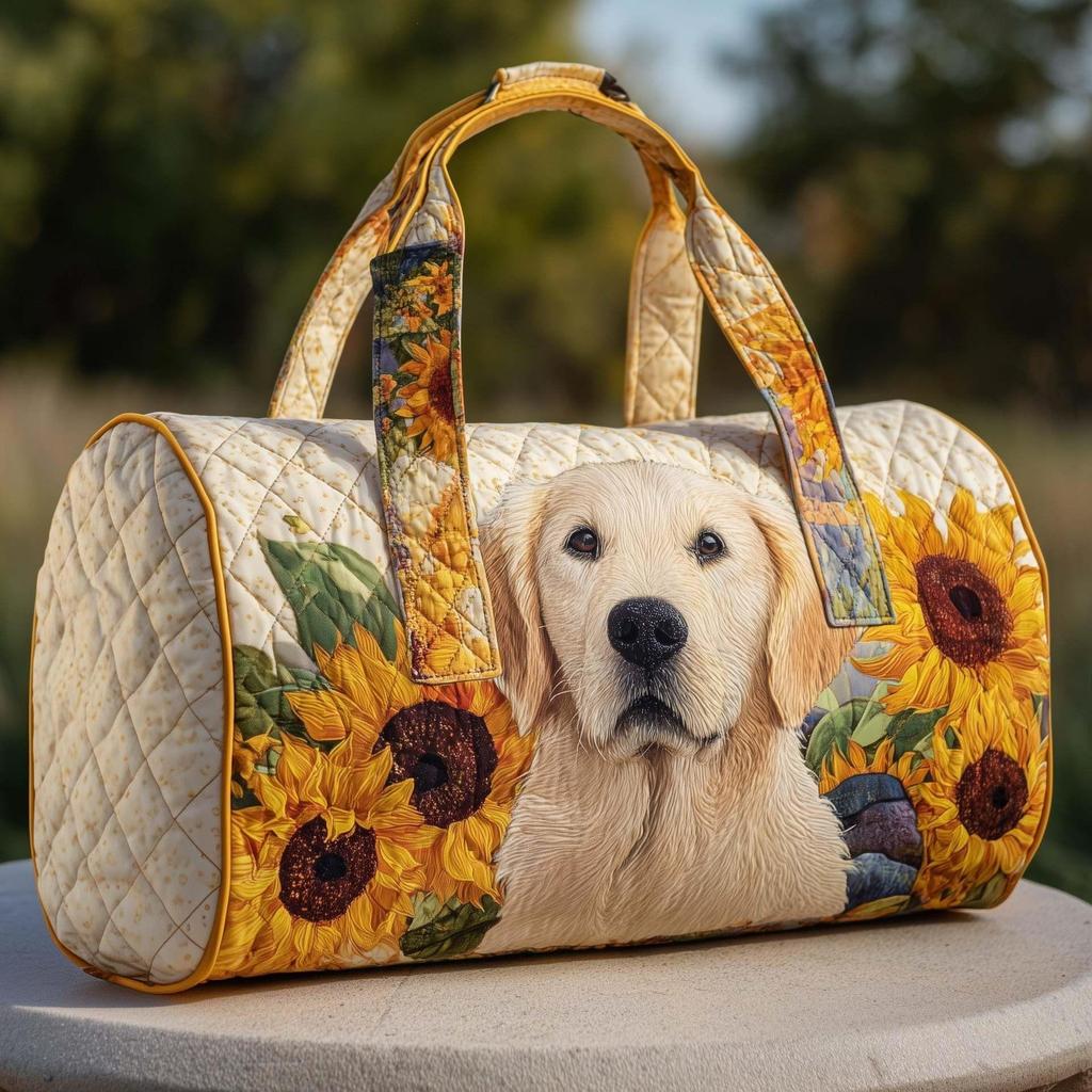 3D Printed Puppy Series Quilted Cotton Travel Bag - Fashionable Women's Yoga Handbag