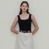 LE STUDIO Square Sleeveless Knit_Black