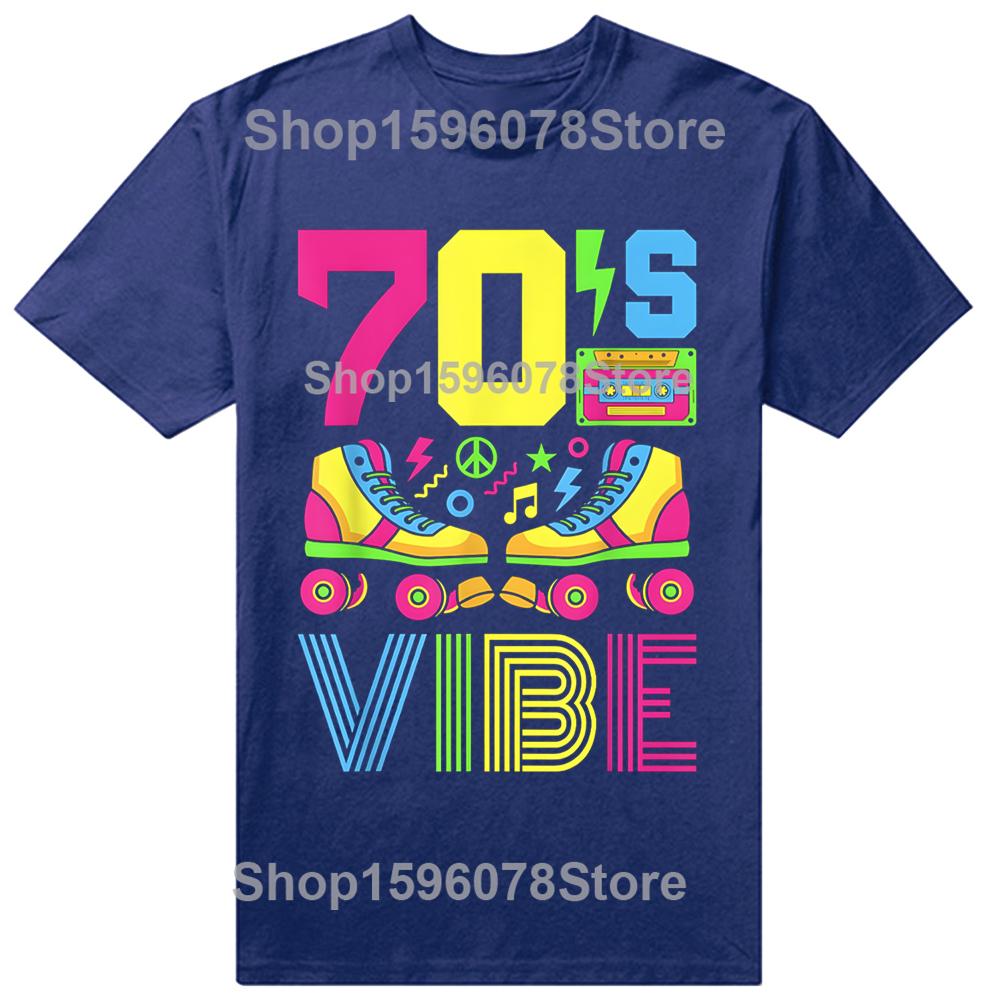 Funny 70s Vibe 1970s Fashion Theme Party T Shirts Men Cotton Humor Streetwear Tee Short Sleeve Unisex Loose Crewneck Clothing