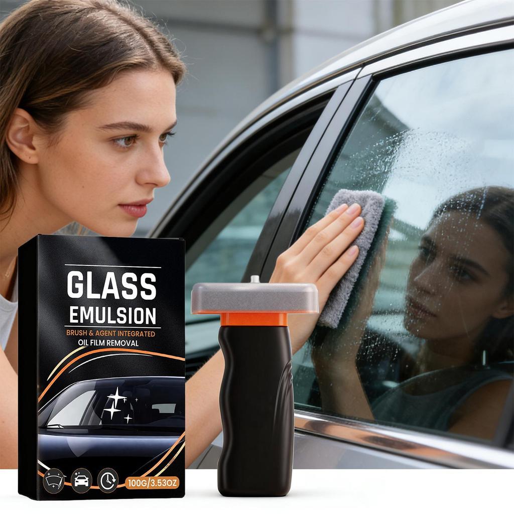 Glass Oil Film Remover Handheld Car Windshield Cleaning Brush Auto Glass Oil Film Removal For Car Automotive Truck SUV Vehicle
