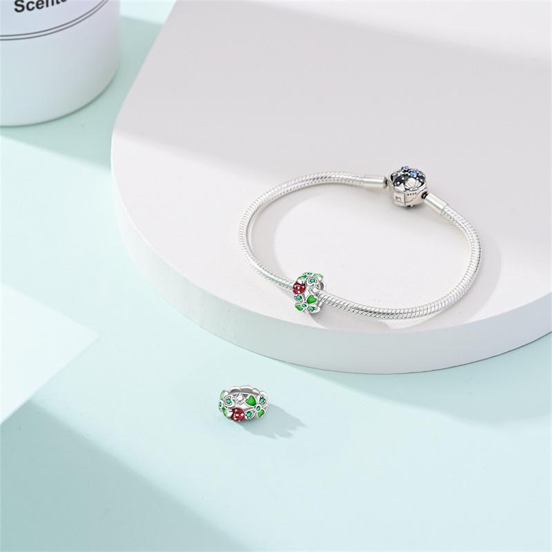 New In Copper Color Green Series-Four-Leaf Clover Pendant Fit Pan Bracelet Diy Charm Woman Jewelry