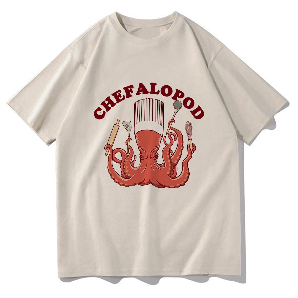 Gil Just 86d The Fish Tshirt Octopus Chef Funny Unisexunisex Clothing Harajuku Clothes Summer Tops Unisex Cotton Graphic T Shirts