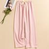 Women's Striped Pajama Pants - Summer Bubble Stripe, Slim, High Waist, Plus Size, Loose, Long Pants for Indoor/Outdoor Wear.