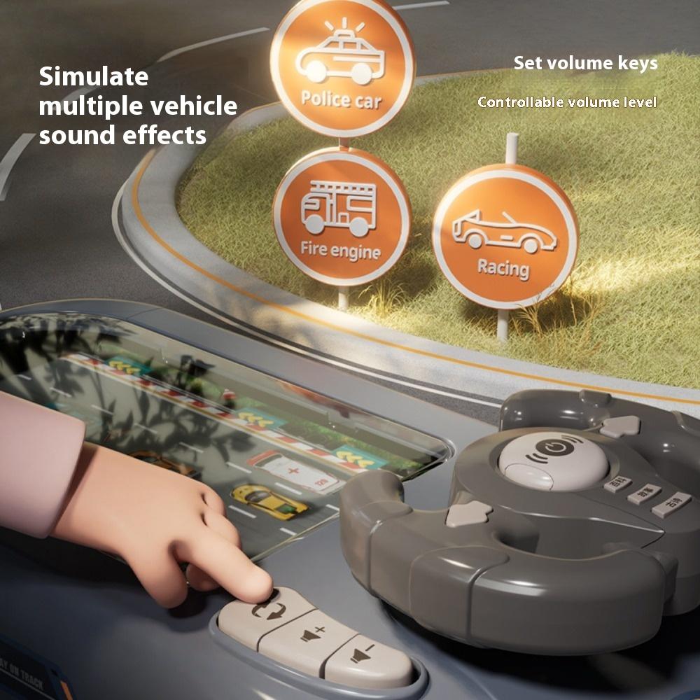 New Racing Adventure Children's Puzzle Board Game Simulation Driving Car Game Console Steering Wheel Toy