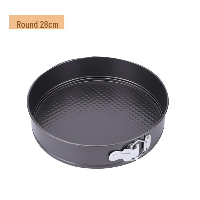 Cross-Border Cake Mold: Round/Square, Non-Stick, High Temp Resistant, Easy Clean, Removable Bottom, Secure Buckle