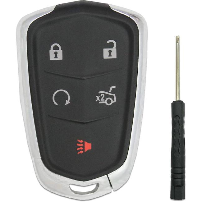Key Fob Cover Replacement Fits for 2014- Cadillac ATS CTS CT6 XT4 XT5 XT6 XTS SRX Keyless Entry Key Fob Case Shell HYQ2AB