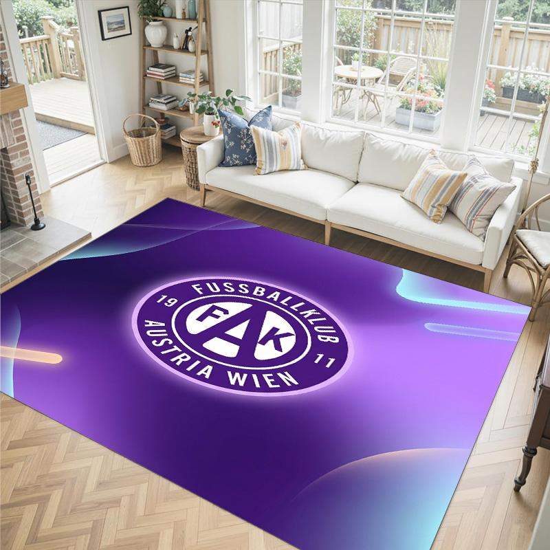 Austria Wien FC Design Crystal Velvet Carpet Cozy Non?Slip Printed Rug For Bedroom Living Room Entrance