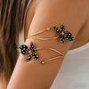 Gold Plated Cuff Bracelet Red White Polka Dot Enamel Flower Non-Irritating Jewelry for Women Daily All-Match Wear