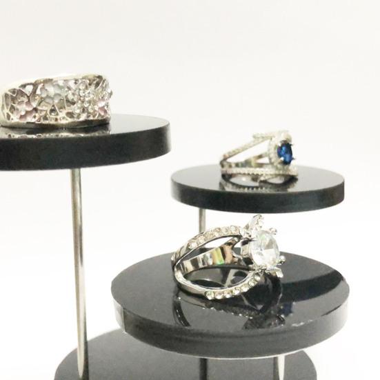 Desktop Jewelry Rack 3-tiers 360 Degree Rotation Watch Glasses Necklace Display Holder Jewelry Stand Room Decor Retail Bracelet Organizer