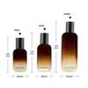 30/50/100ml Gradient Brown Travel Pump Bottle Lash Shampoo Bottle For Hand Sanitizer Liquid Plastic Empty Soap Refillable Bottle
