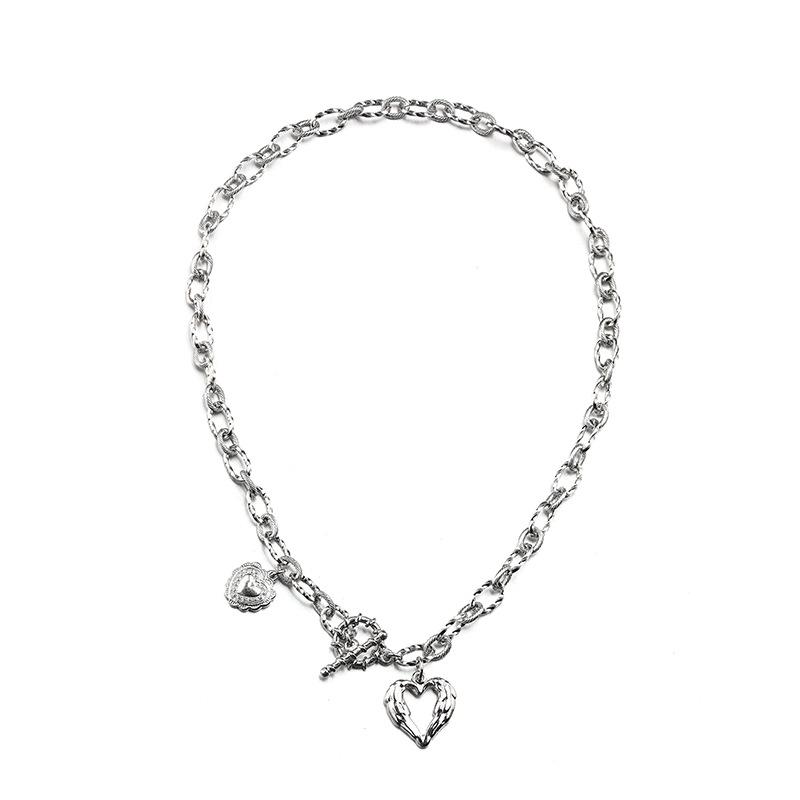 

Unisex Heart Splice Hip-Hop Necklace: European & American Style