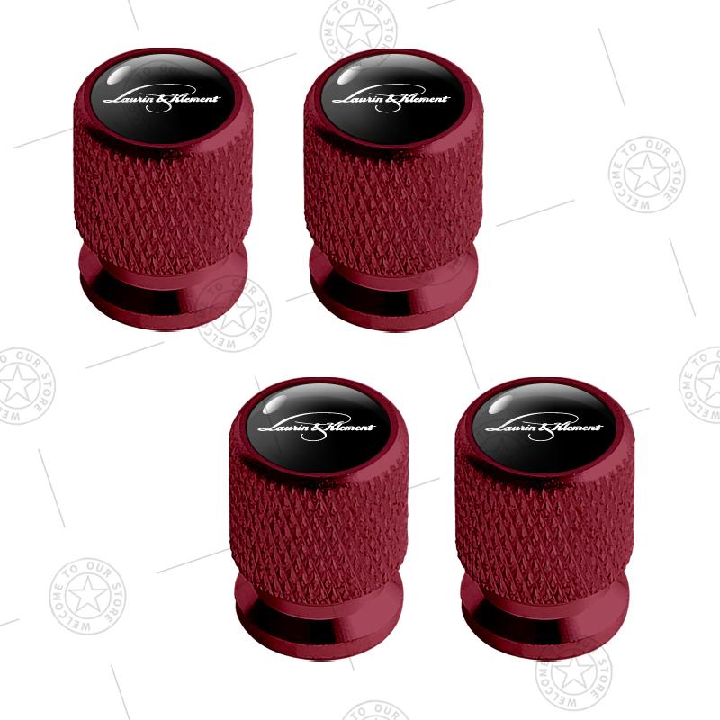 BYCP2 4pcs L&K Logo Car Wheel Tire Valve Caps Air Stem Aluminum Accessories For Skoda Superb Fabia Kodiaq Kamiq Octavia VRS Sport Line
