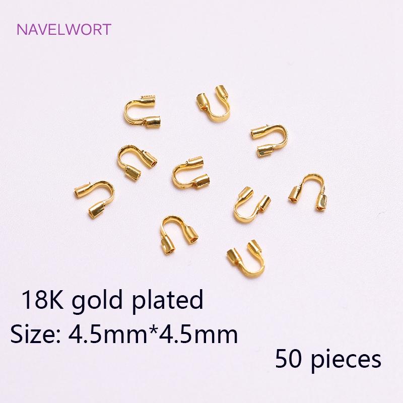 18K Gold Plated Lobster Clasps Spring Clasps End Tip Covers Crimp Beads Covers Wire Protectors DIY Jewelry Making Accessories