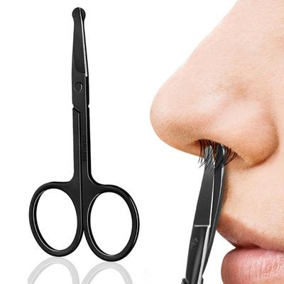 Nose Ear Hair Removal Stainless Steel Facial Small Scissors for Men Women Curved and Rounded Safe Clippers for Nose Hair Cutting