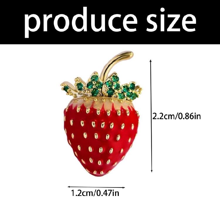 Charming Strawberry Brooch Secure Nonslip Design Fashion Jewelry For Shirts Jackets Bags Gift For Friend