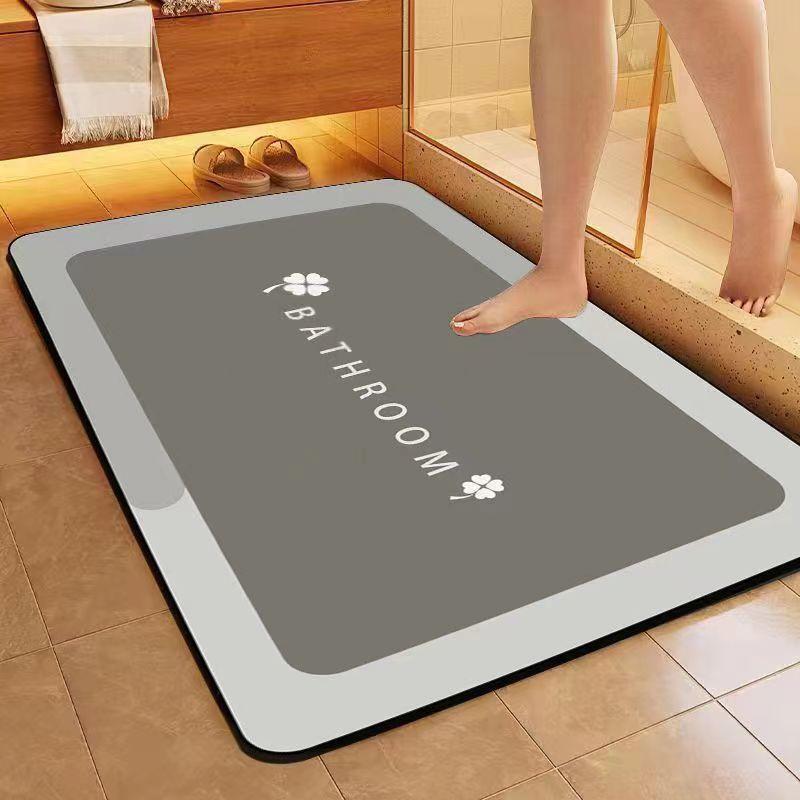 Simple Soft Diatom Mud Mat Bathroom Slip-resistant Moisture-wicking Quick Drying Mat Toilet Toilet Door Mat Durable