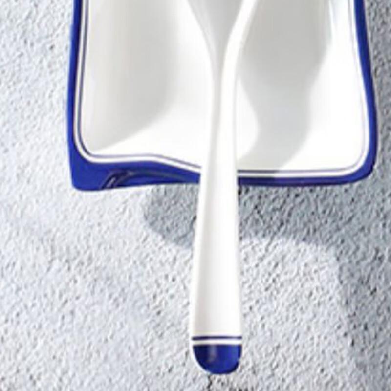 Xinjigaoge Yangge Blue Edge Melamine Soup & Rice Spoons