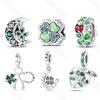 Zircon Clover Fine Pendants & Custom Designer Metal Charms Jewelry Waterproof Charm for Bracelet Fit Pan Women Gift