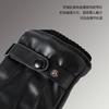 Warm leather gloves Men's and women's leather driving fleece to keep out the cold Full finger outdoor cycling Autumn and winter gloves