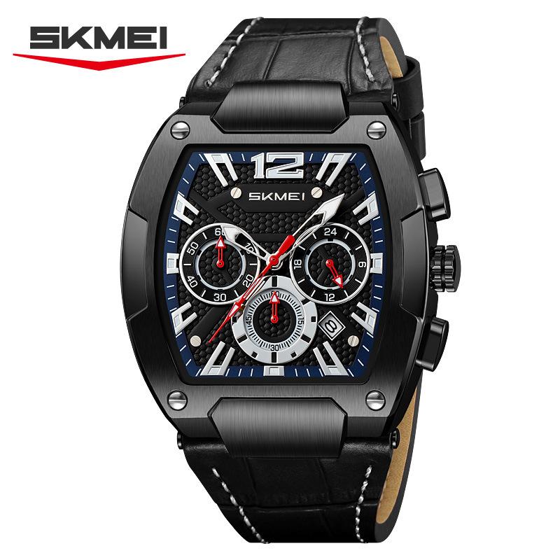

Skmei Мужские спортивные часы Роскошные автоматические часы с датой Модные многофункциональные кварцевые наручные часы Водонепроницаемые Светящиеся чёрный