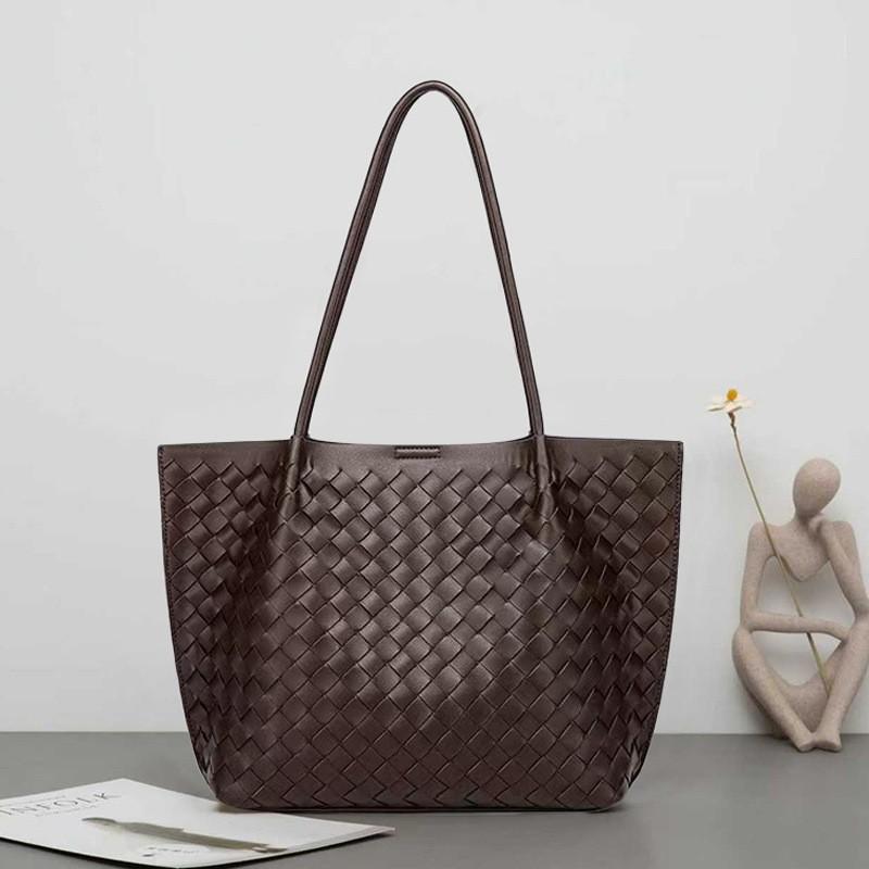 Cowhide Woven Bag Women's New Korean Version Trendy Single Shoulder Fashionable Versatile Large Capacity Underarm Leather