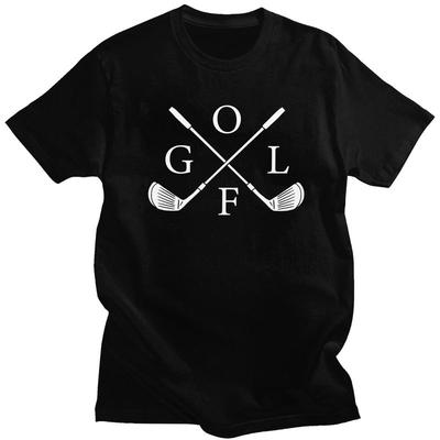 Custom Cool Retro Golf Logo T Shirt Men Pure Cotton T-shirt Casual Tees Streetwear Tshirts - Men's Summer Cotton Graphic Tee