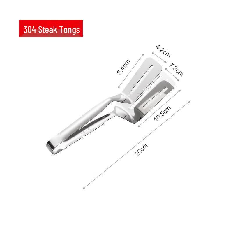 Abdo 3-Pack Stainless Steel Frying Spatula & Food Clip