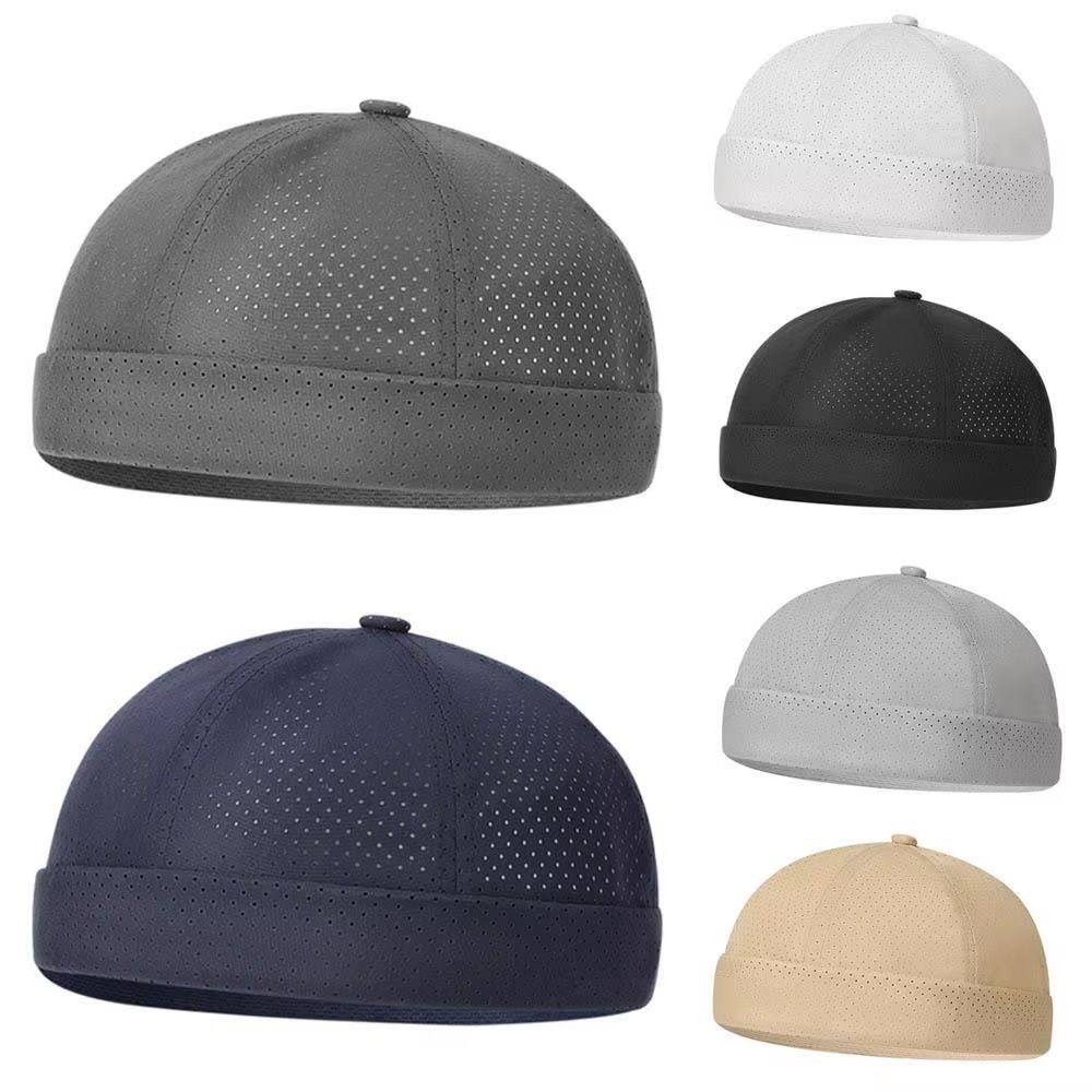 Breathable Men's Landlord Hat Quick Drying Dome Melon Cap Portable Beanie Cap For Men Sports