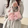 French Sweet Bow Pleated Strap Shoulder Bags for Women Versatile Ladies Chain Crossbody Bag Solid Color Female Pu Handbag Purse